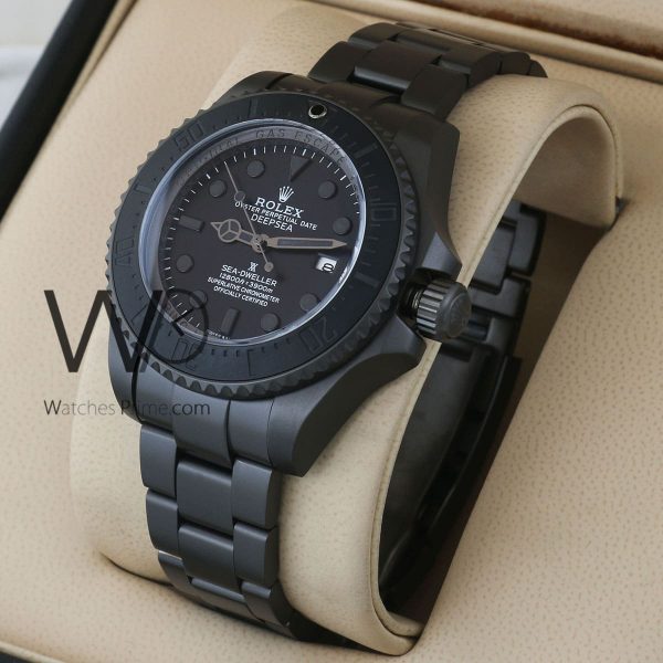 Rolex Watch For Men With Black Dial Stainless Steel Belt With Black Color
