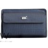 Striped blue and white colored montblanc hand wallet bag men