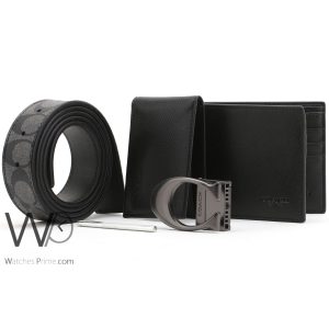 Coach wallet card holder and belt black men | Watches Prime