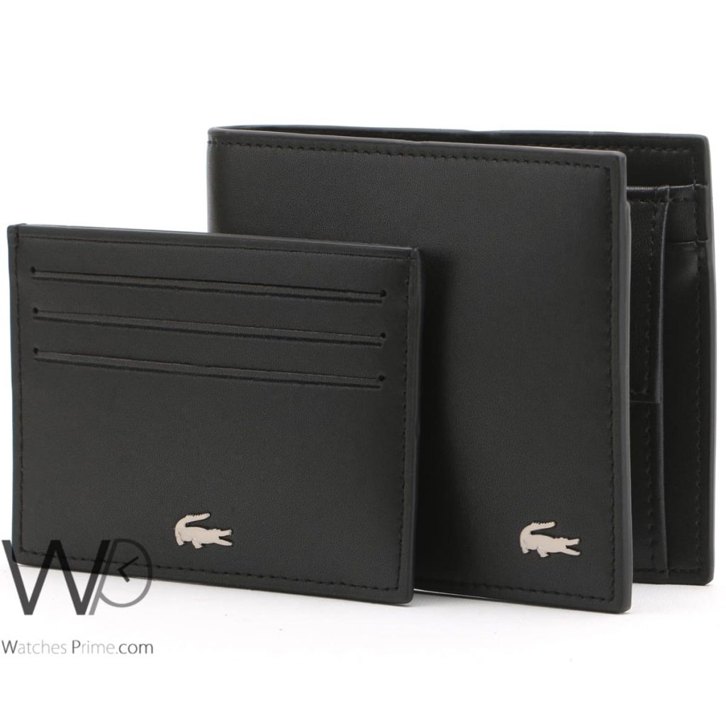 Lacoste wallet for men black Watches Prime