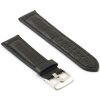 Black leather watch strap 24mm