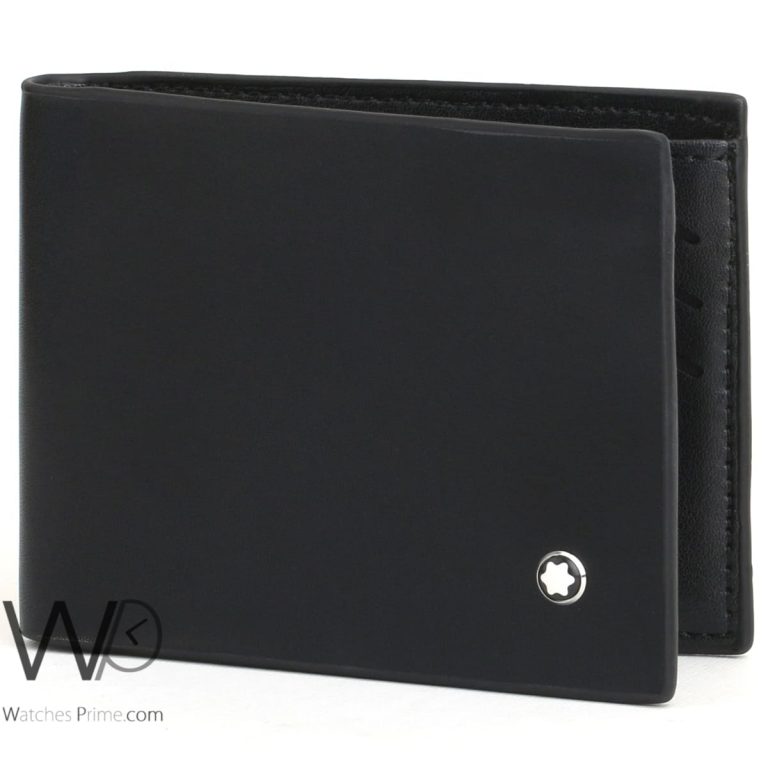 Mont blanc black leather wallet for men Watches Prime
