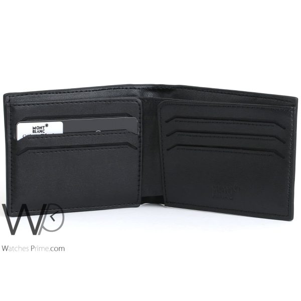 Mont blanc black leather wallet for men | Watches Prime