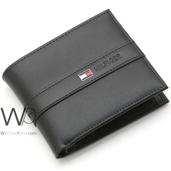 Tommy Hilfiger leather wallet for men black | Watches Prime