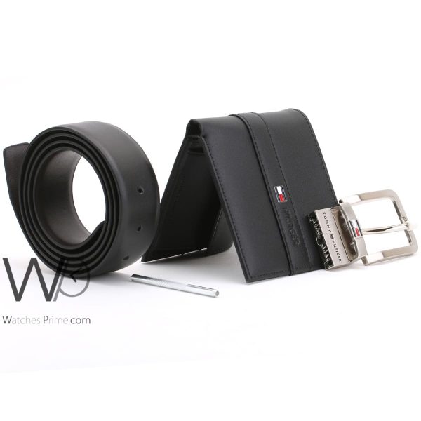 Tommy Hilfiger wallet and belt men black | Watches Prime