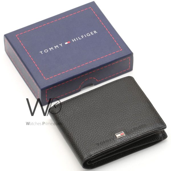 Tommy Hilfiger wallet leather for men black | Watches Prime
