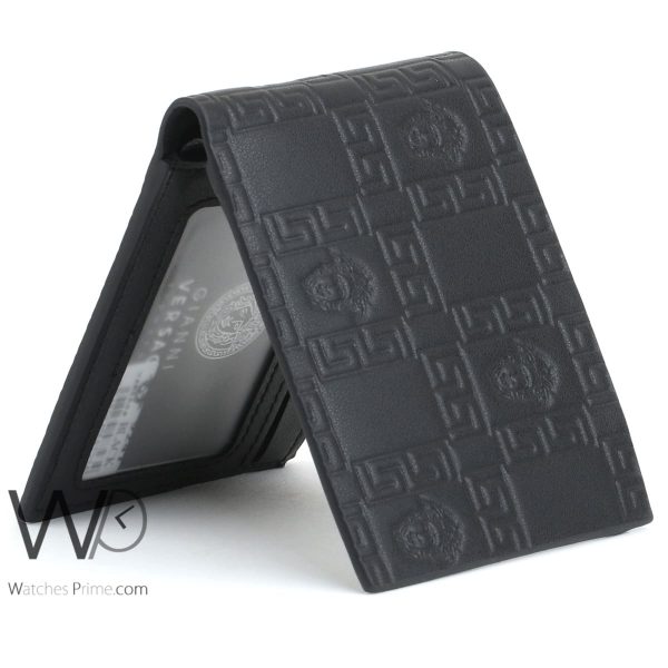 Versace black leather wallet for men | Watches Prime