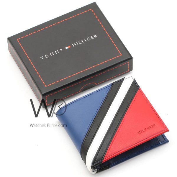 Tommy Hilfiger leather wallet for men blue | Watches Prime