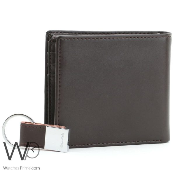 Calvin klein wallet and keychain brown men | Watches Prime