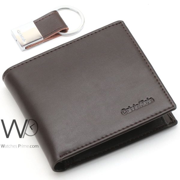 Calvin klein wallet and keychain brown men | Watches Prime