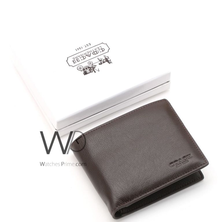 Coach brown wallet leather for men Watches Prime