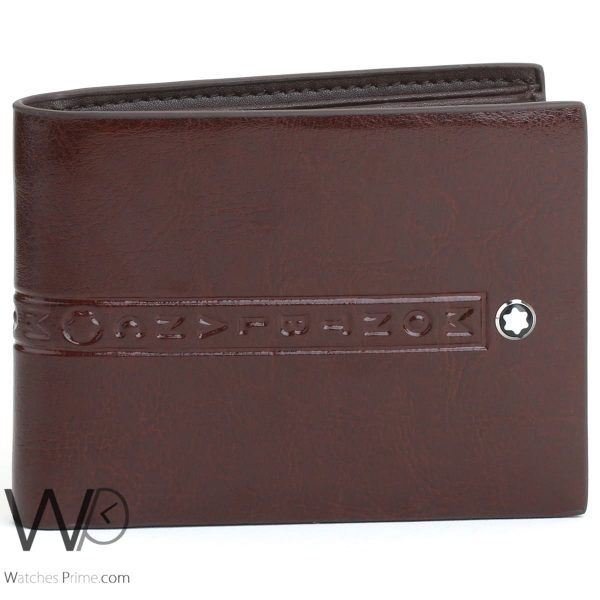 Mont blanc leather wallet for men brown Watches Prime