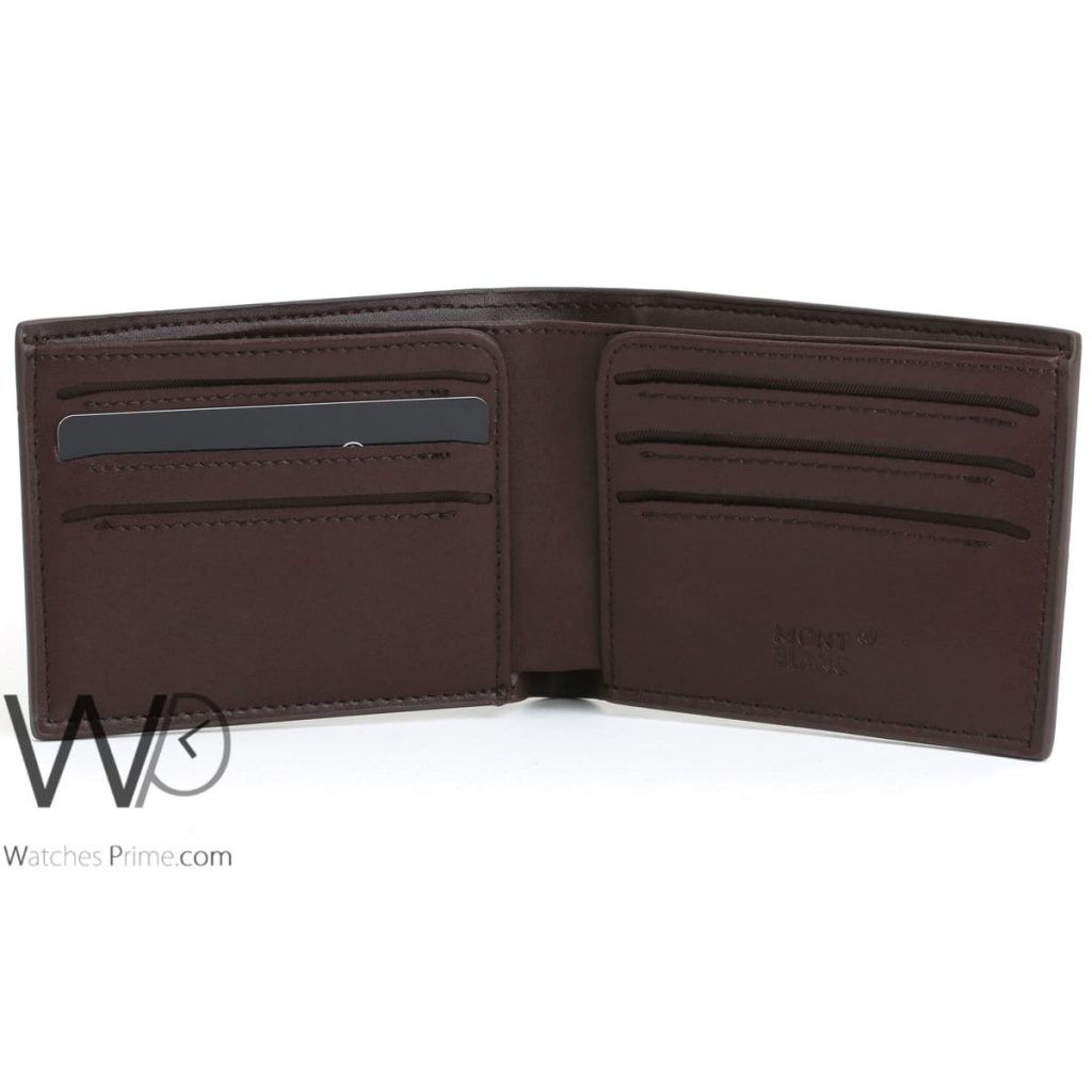 Mont blanc leather wallet for men brown Watches Prime