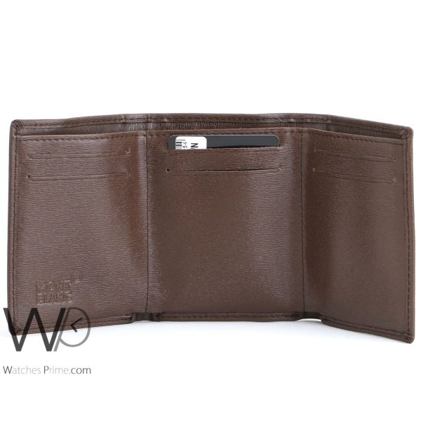 Mont blanc brown leather wallet for men | Watches Prime