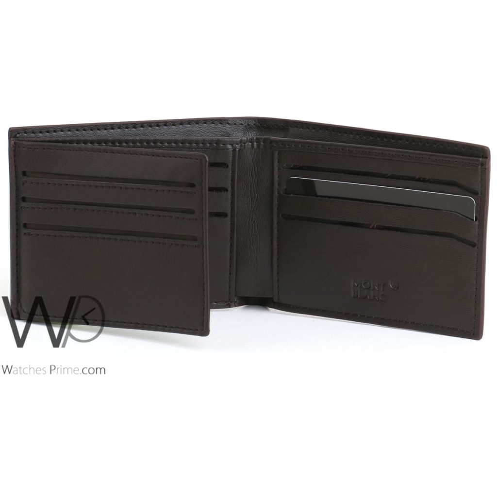 Mont blanc brown leather wallet for men Watches Prime