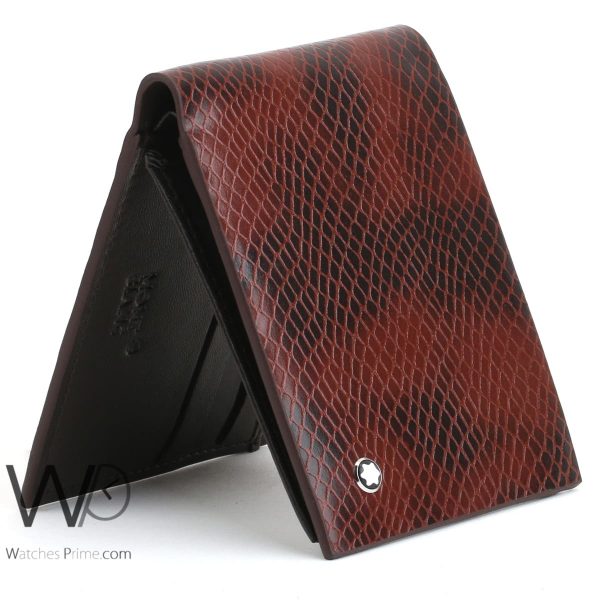 Mont blanc brown leather wallet for men | Watches Prime
