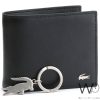 Black lacoste mens wallet and crocodile keychain gift box