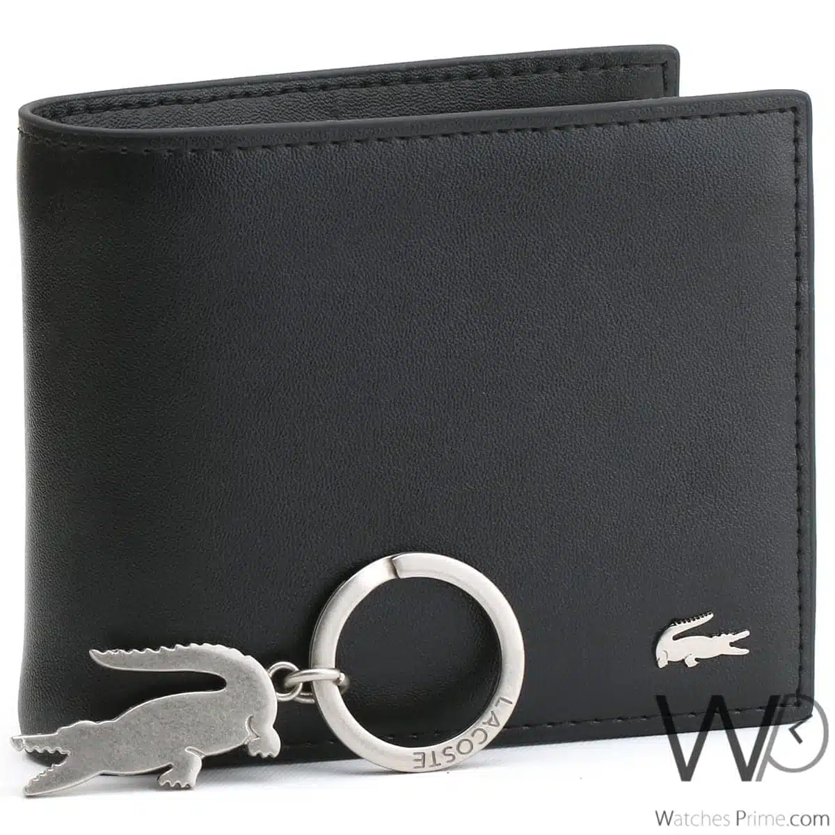 Lacoste wallet and keychain for men black | Watches Prime