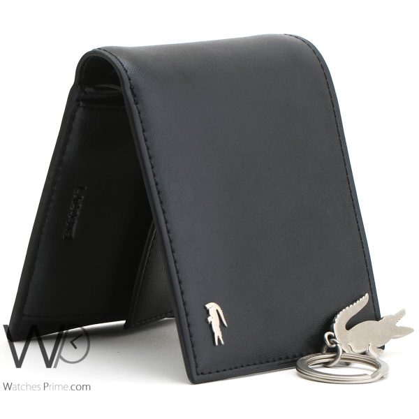 Lacoste wallet and keychain for men black | Watches Prime