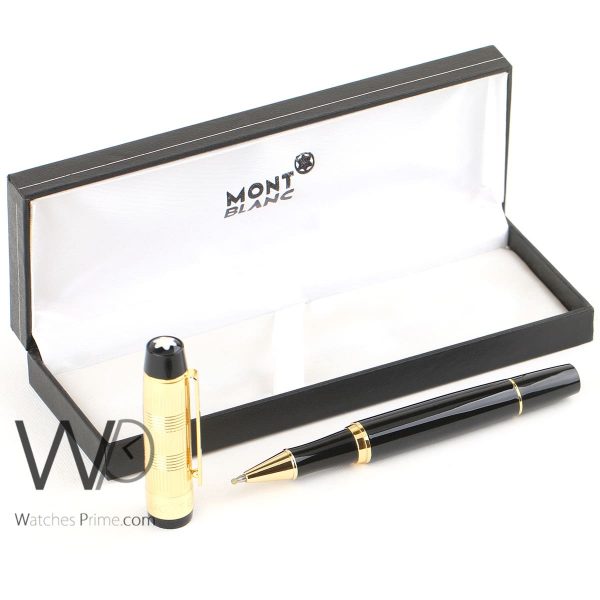 mont blanc roller ball ink black and gold | Watches Prime