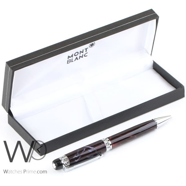 mont blanc ball point ink pen red black | Watches Prime