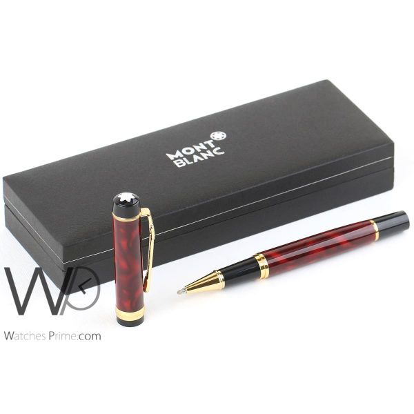 mont blanc roller ball ink pen red | Watches Prime