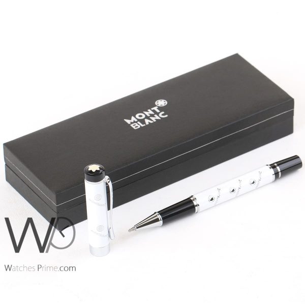 mont blanc roller ball ink pen white | Watches Prime