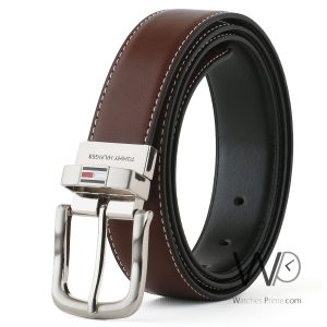 tommy hilfiger leather brown belt with box for men