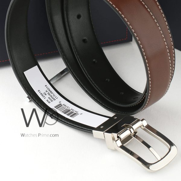 Tommy Hilfiger leather brown belt for men | Watches Prime