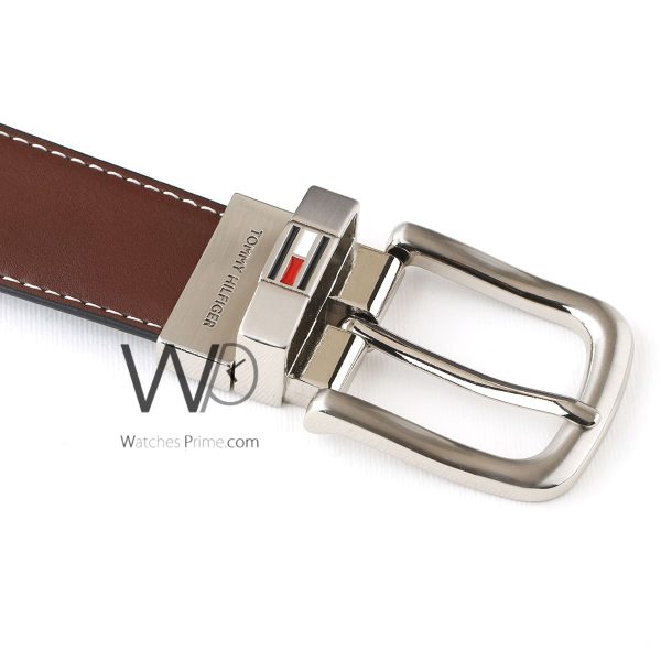 Tommy Hilfiger leather brown belt for men | Watches Prime
