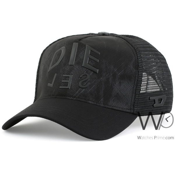 Diesel mesh black baseball cap for men | Watches Prime