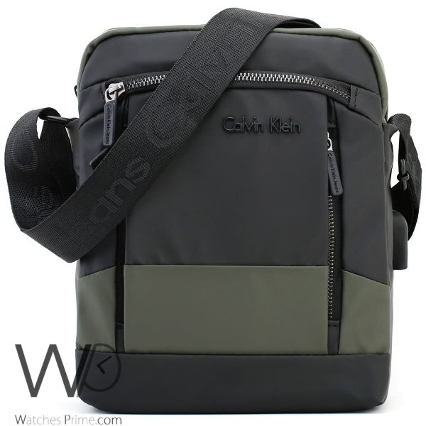 Calvin Klein Black and Green Messenger Bag | Watches Prime