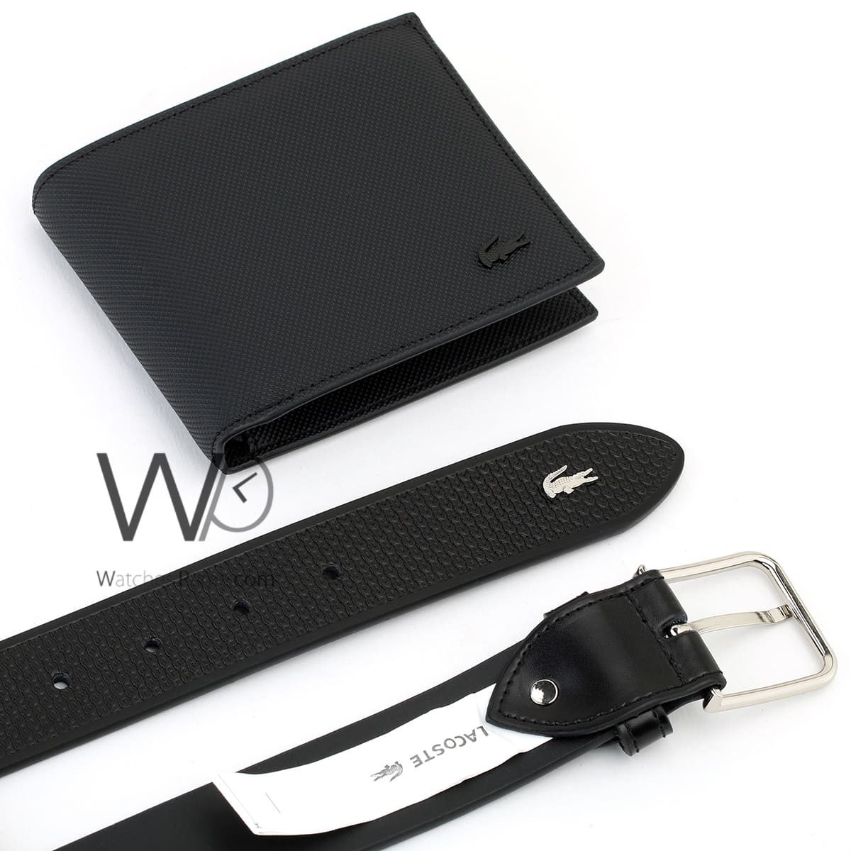 Lacoste Black Wallet and Belt Set For Men