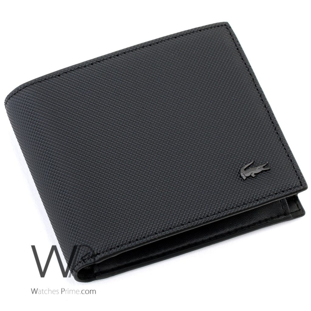 Lacoste Wallet Black Leather for Men Watches Prime