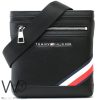 Tommy Hilfiger Black Leather Messenger Bag | Watches Prime