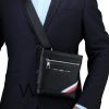 Tommy Hilfiger Black Leather Messenger Bag | Watches Prime