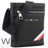 Tommy Hilfiger Black Leather Messenger Bag | Watches Prime