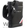 Tommy Hilfiger Black Leather Messenger Bag | Watches Prime