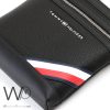 Tommy Hilfiger Black Leather Messenger Bag | Watches Prime