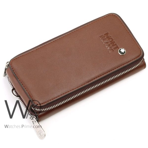 Montblanc Hand Wallet Brown Leather Bag | Watches Prime