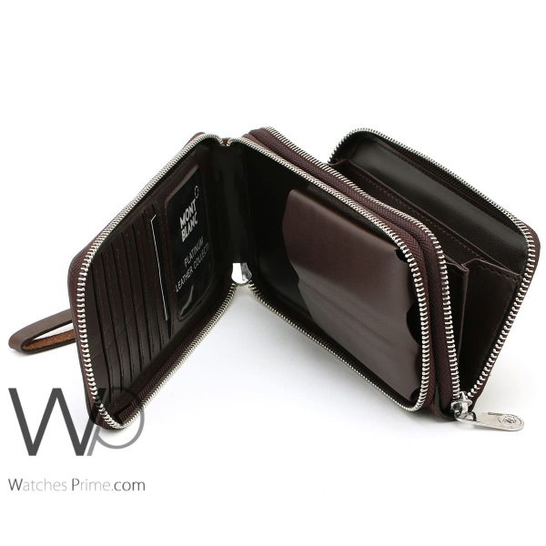 Montblanc Hand Wallet Brown Leather Bag | Watches Prime