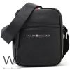 Tommy hilfiger shoulder crossbody messenger black leather bag for men