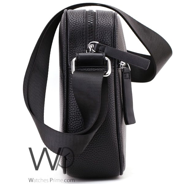 Tommy Hilfiger Messenger Bag Black Leather | Watches Prime