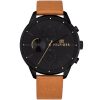 1791486 tommy hilfiger watch men black dial leather brown strap quartz analog day date month chase