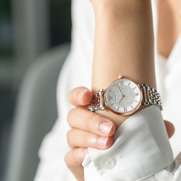 ساعة امبوريو ارماني للنساء جياني تي-بار AR80035 | واتشز برايم