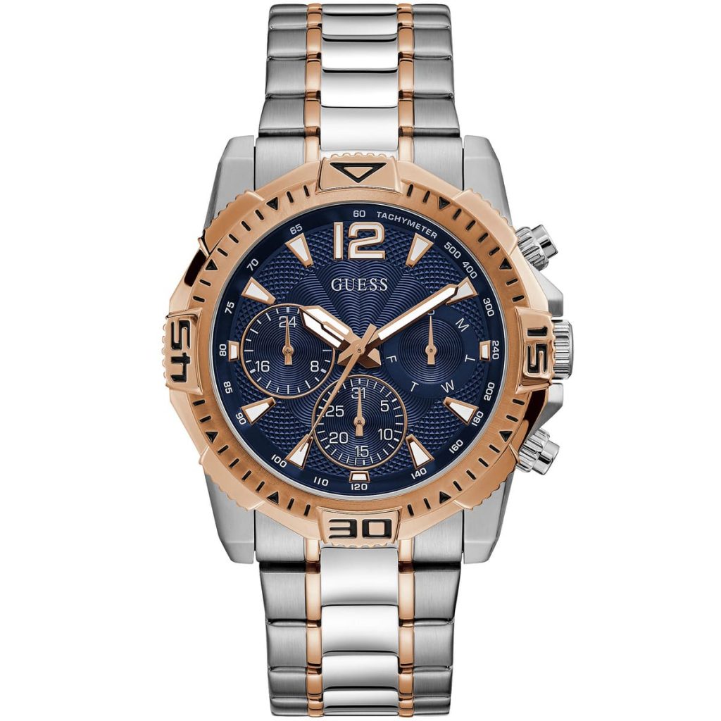 GUESS Orologio Analogico al Quarzo Uomo con Cinturino in Pelle GW0645G4 : GUESS
