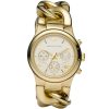 Mk3131 michael kors watch women gold dial stainless steel metal golden strap quartz analog chronograph runway