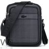 Lacoste crossbody messenger black leather shoulder bag for men