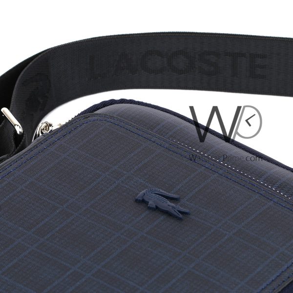 Lacoste leather blue Messenger bag for men | Watches Prime