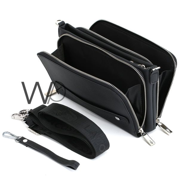 Lacoste black Crossbody Handbag for men | Watches Prime